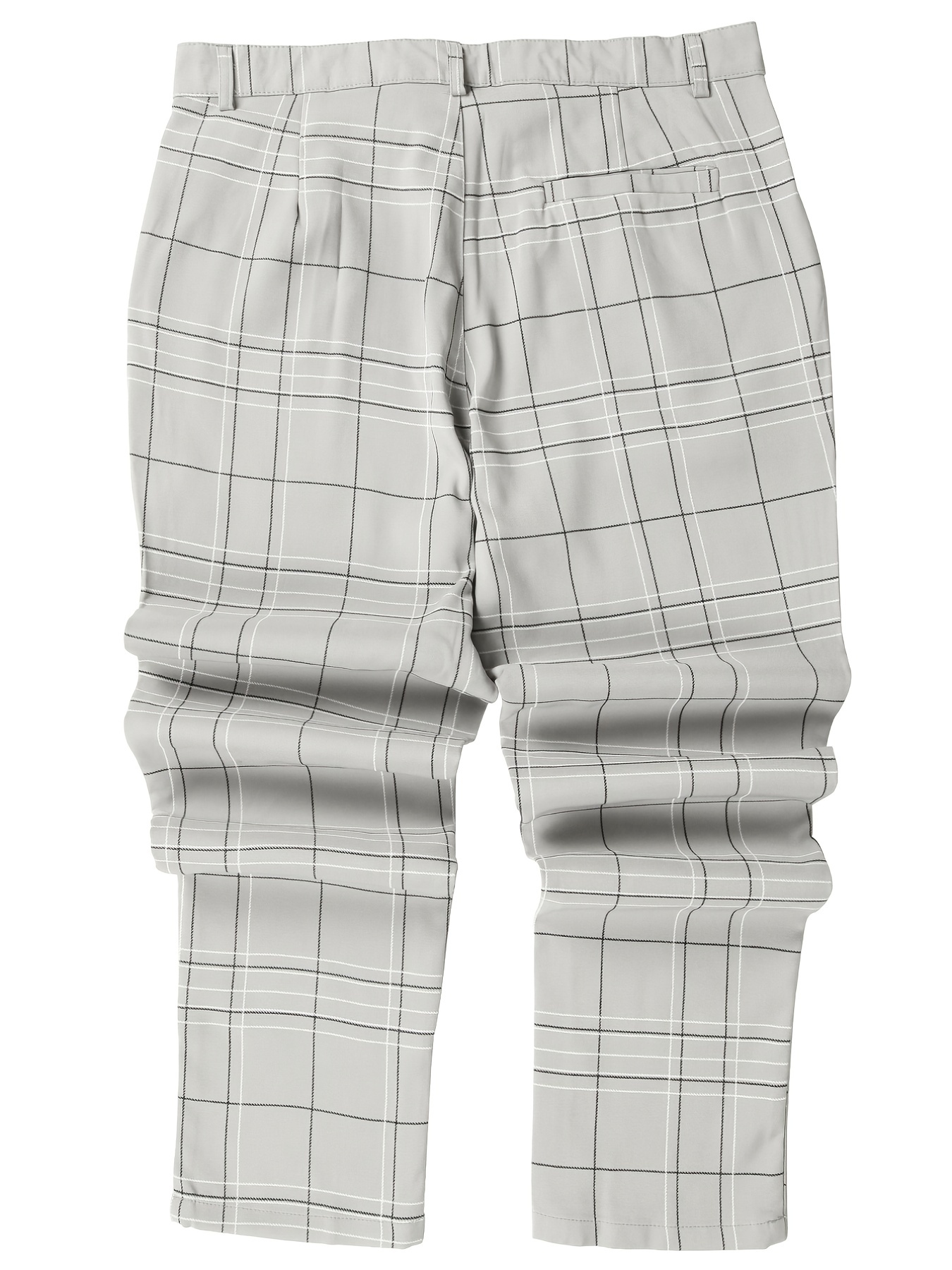 Men's Plaid Print Slim Fit Pants for Autumn/Spring