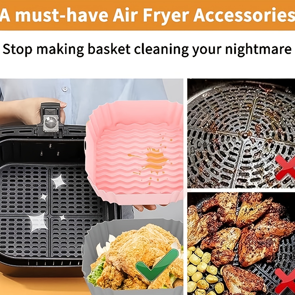 Air Fryer Silicone Pot, Silicone Air Fryer Liners For 6 Qt Or Bigger  Reusable Air Fryer Inserts For Oven Microwave Accessories - Temu