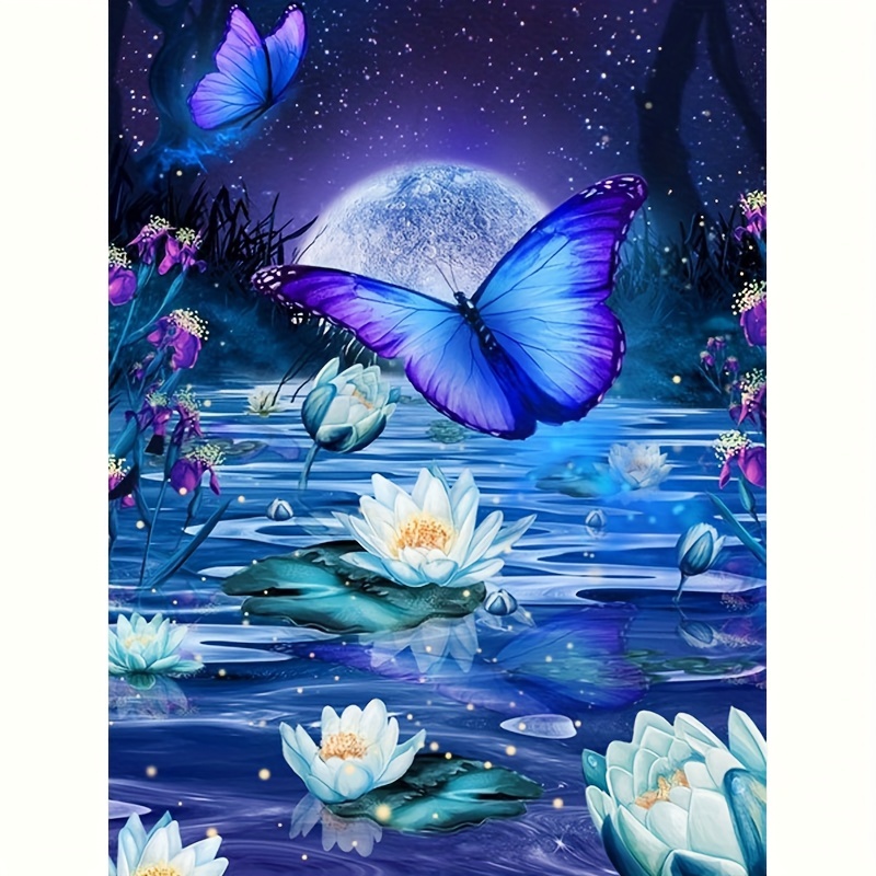 Diy 5d Diamond Painting Kits Adults Butterfly Flower Purple - Temu