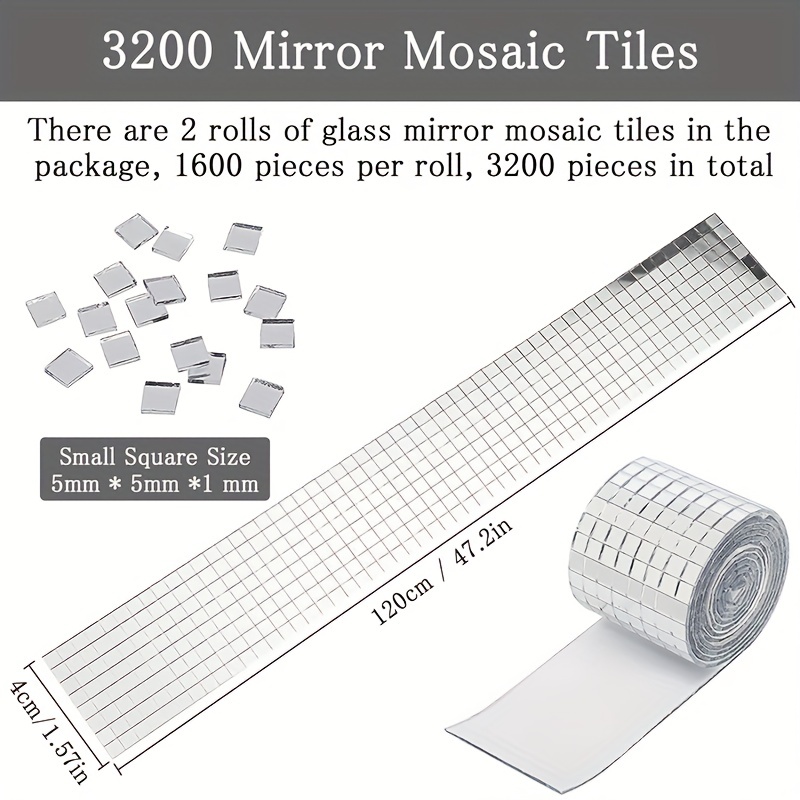 Self adhesive Glass Mirror Mosaic Tiles Stickers Small - Temu Canada