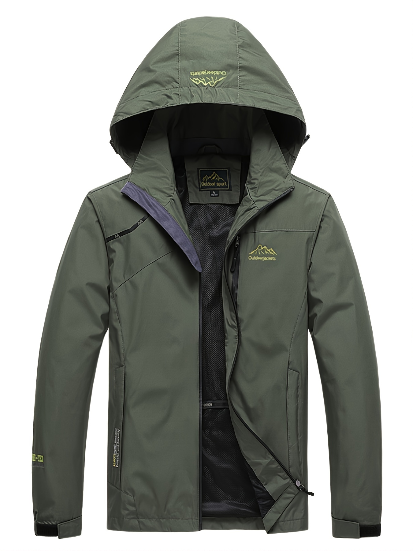 mens waterproof rain jacket lightweight raincoat windbreaker with hood for hiking travel outdoor