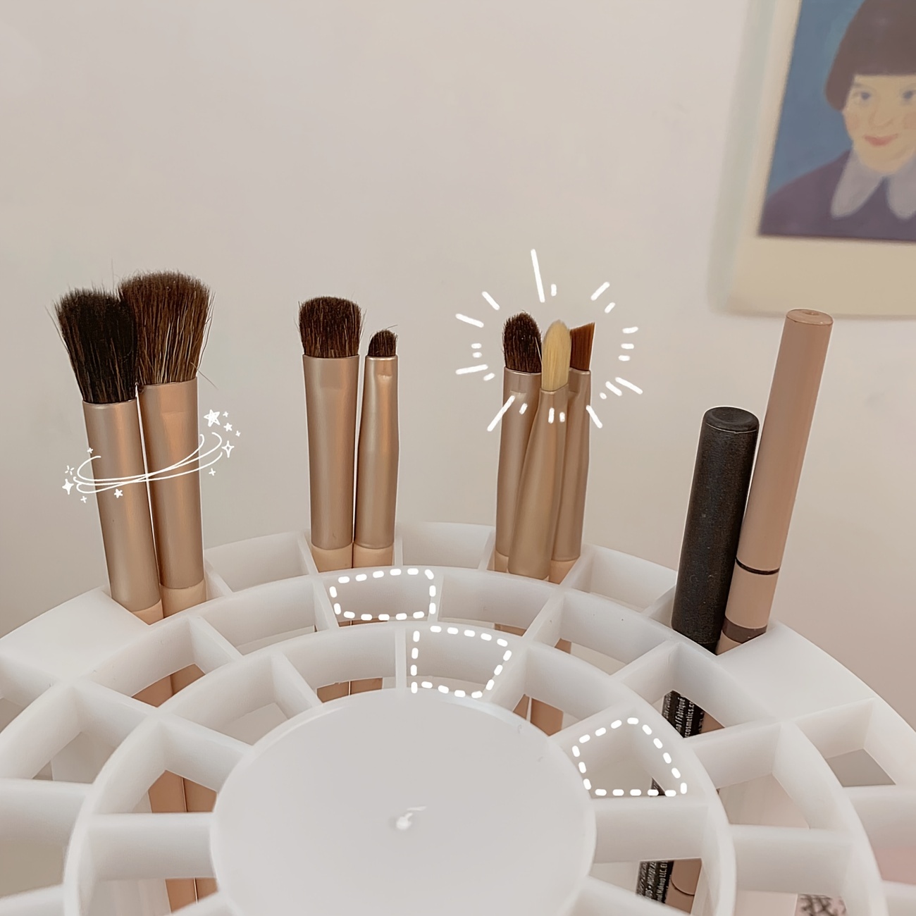 1 Donut Shape Makeup Brush Cleaner Brush Drying Holder Brush - Temu