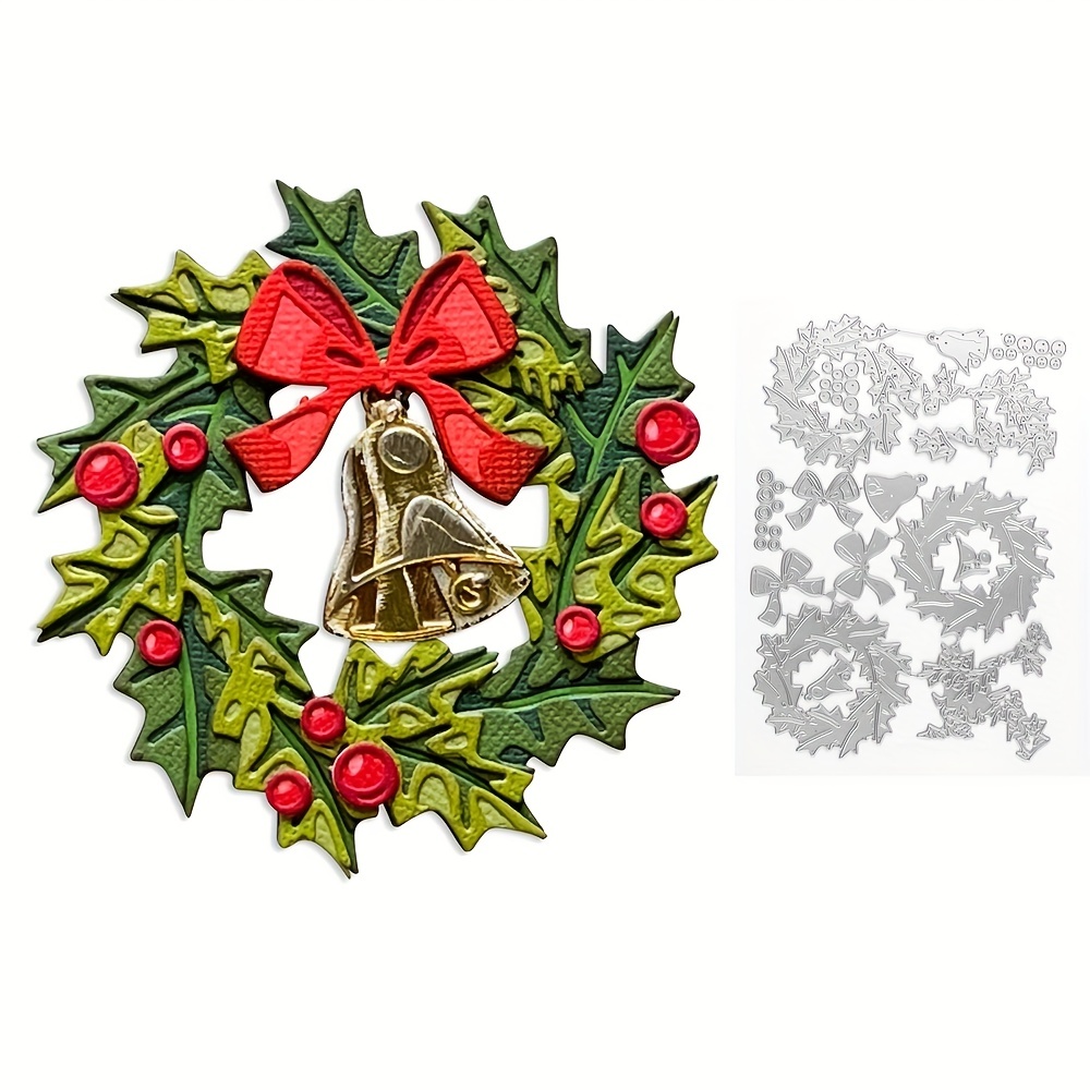 Christmas Holly & Berries Metal Cutting Die, Card Making, Crafts
