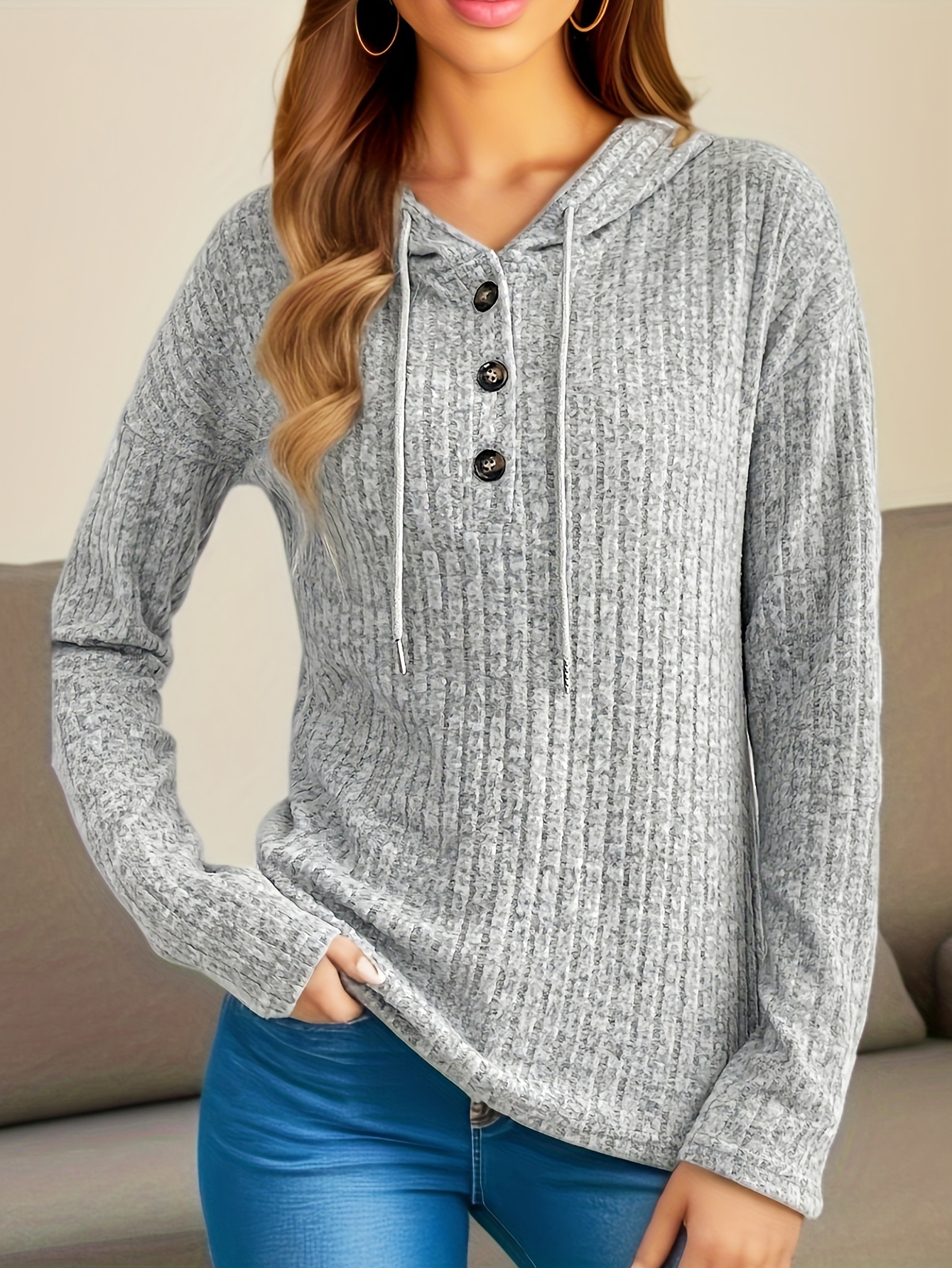 Women's button clearance front sweatshirt jacket