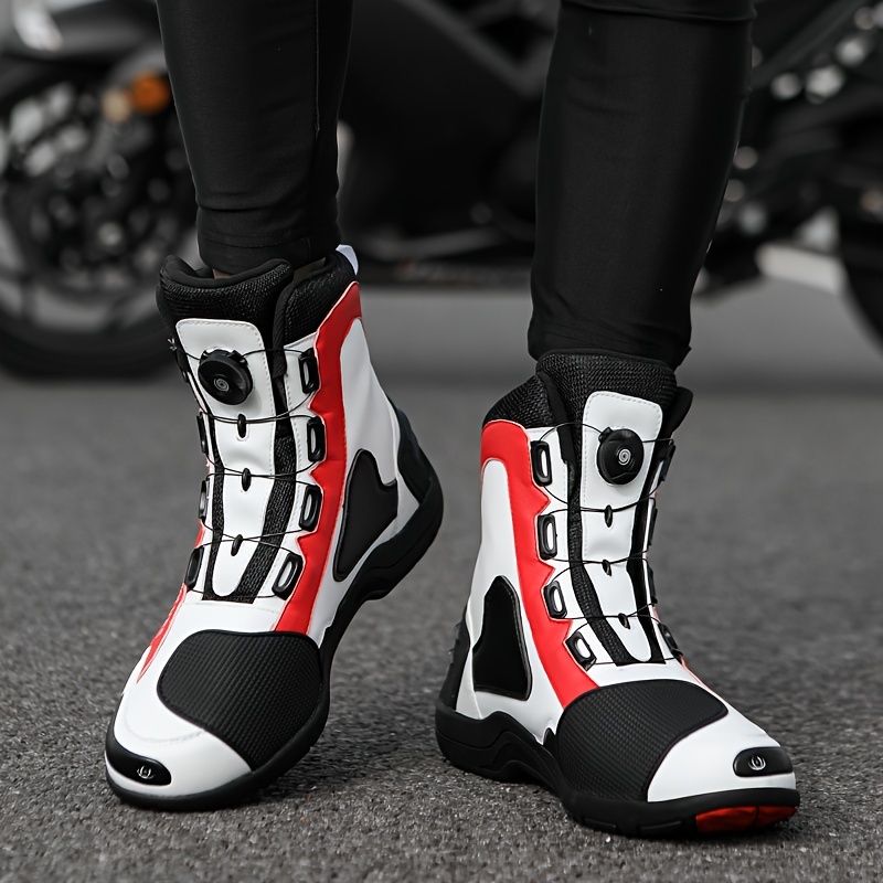 Calzado de moto Bota de moto profesional Botas de cuero de microfibra de  carreras de motocross Botas de resistencia a caídas de moto para hombre