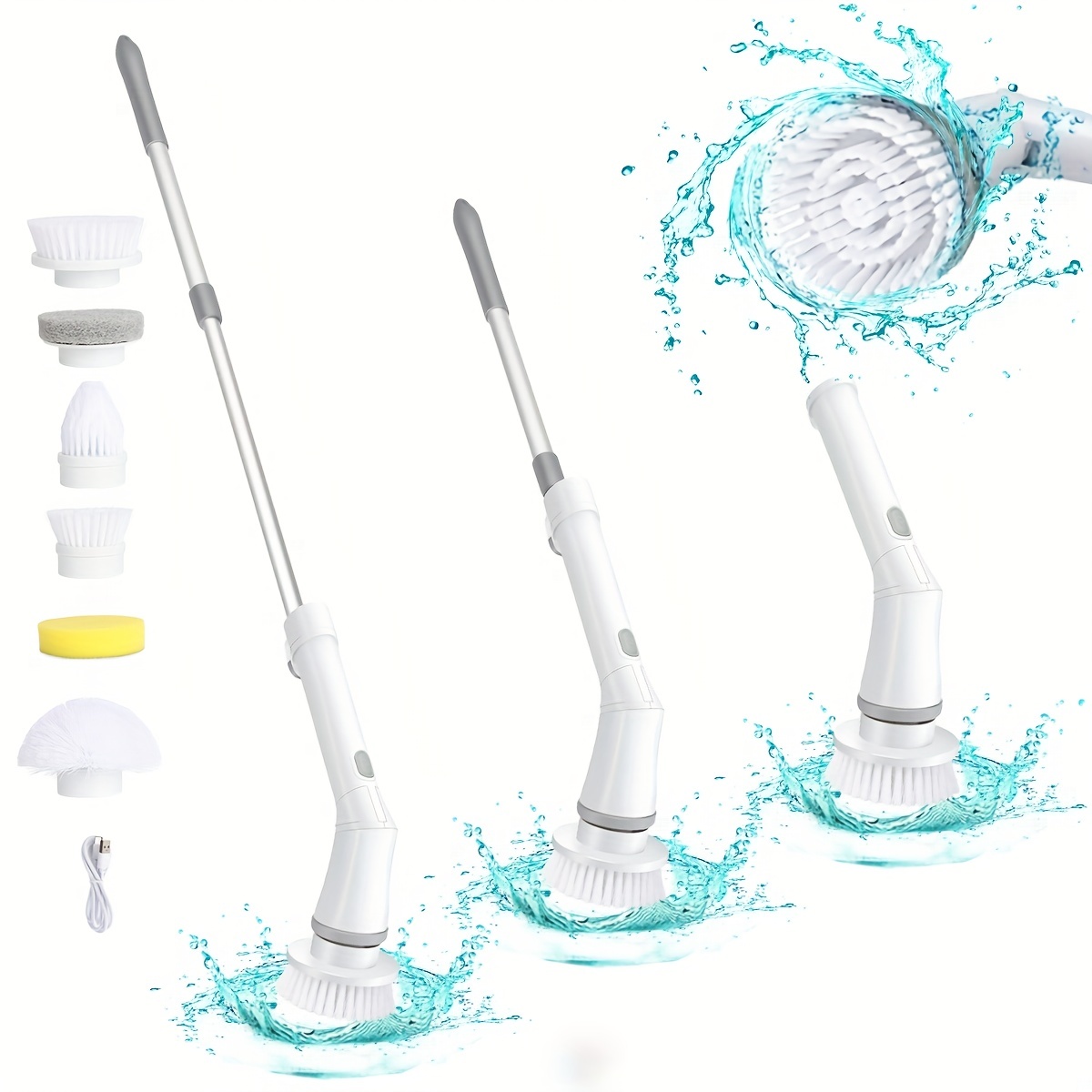Electric Spin Scrubber,360 Cordless Bathroom Scrubber with 3