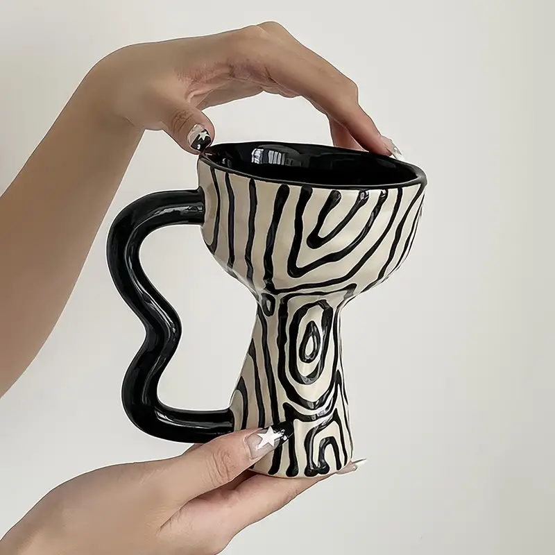 I più venduti-tazze da caffè in ceramica fatte a mano tazza da tè per  ufficio e casa, grande maniglia facile da tenere, microonde e lavabile in  lavastoviglie, elegante glassa strutturata