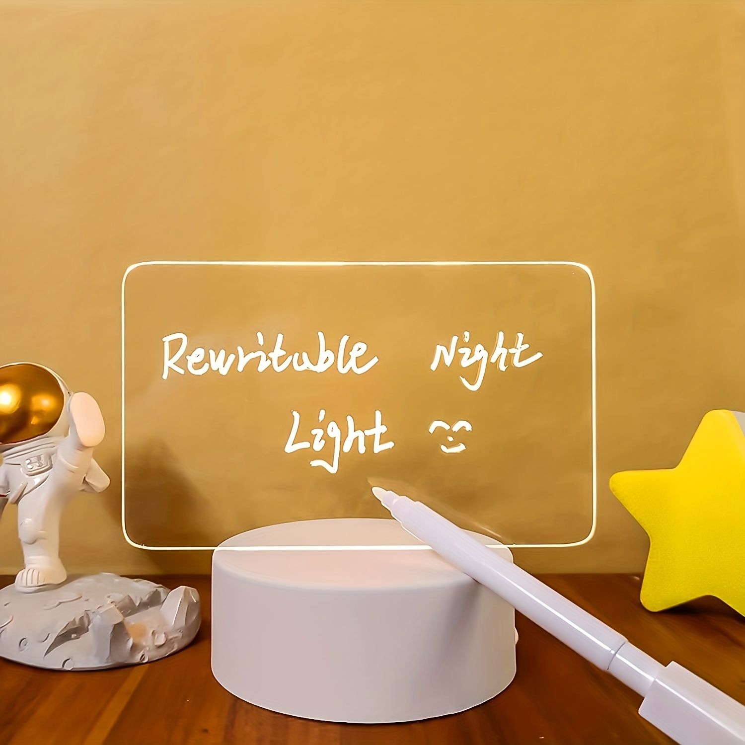 Message Board Lamp With 7 Colors Erasable Markers Rewritable Light Board  For Desk Kids Bedroom Sleep Led Night Light Room Decor