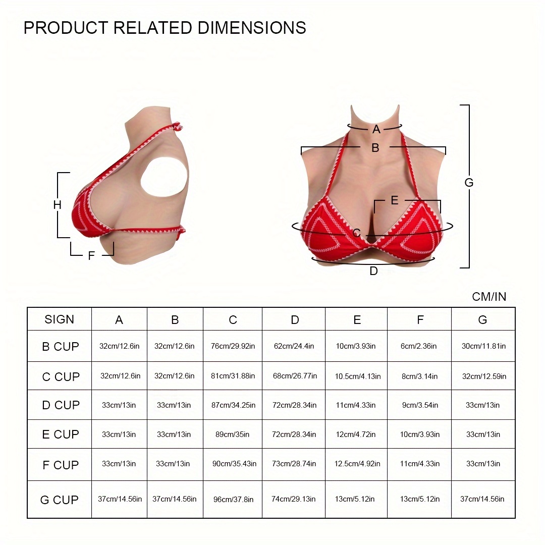 Breast Shapes Silicone Filled C Cup Realistic Cut Silicone Breasts