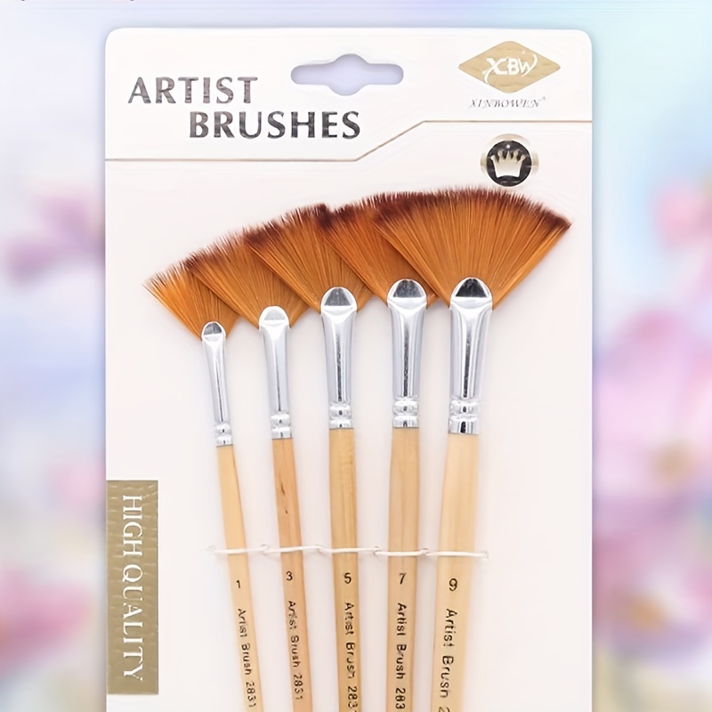 Fan shaped Brush Set Two color Nylon Hair Brush Brush Art - Temu