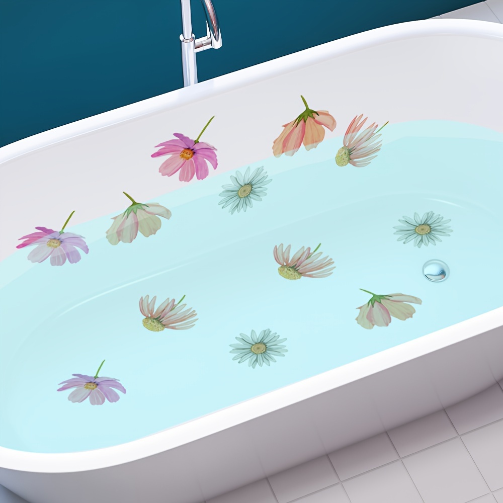Pegatinas esmeriladas antideslizantes para ducha y bañera, pegatinas  impermeables de flores de colores, autoadhesivas, pegatinas antideslizantes  de seguridad extraíbles - AliExpress