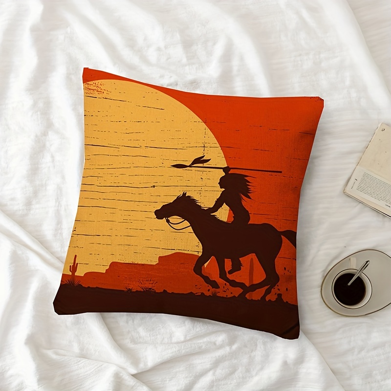 Cowboy Horse Square 18x18 Pillow