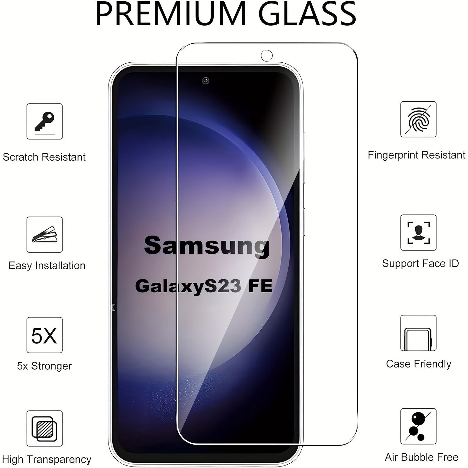 Film Protection Verre Trempe Protecteur d'Ecran pour Samsung Galaxy S23 FE  5G Clair