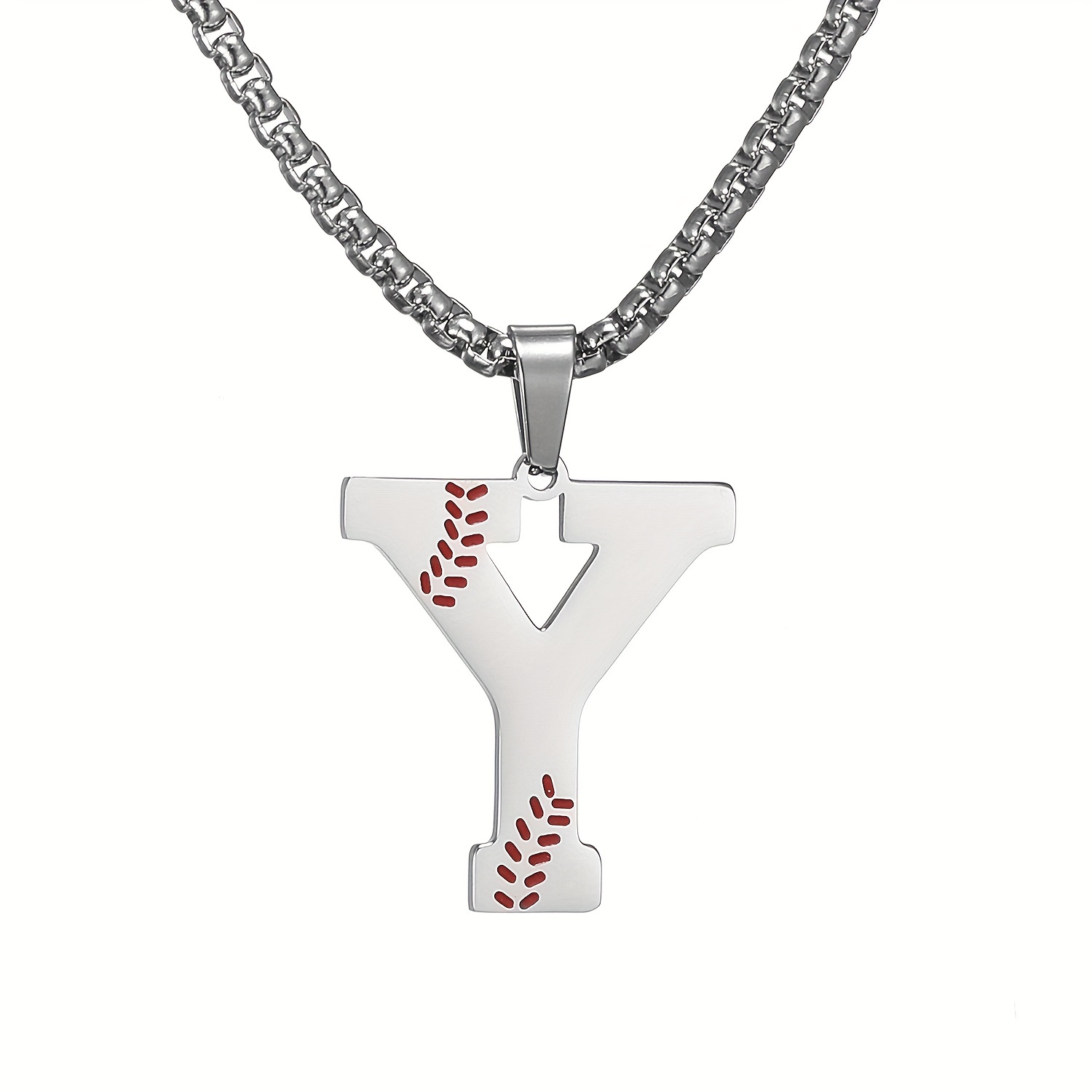 Baseball Initial Necklaces A z Men Women titanium Baseball - Temu