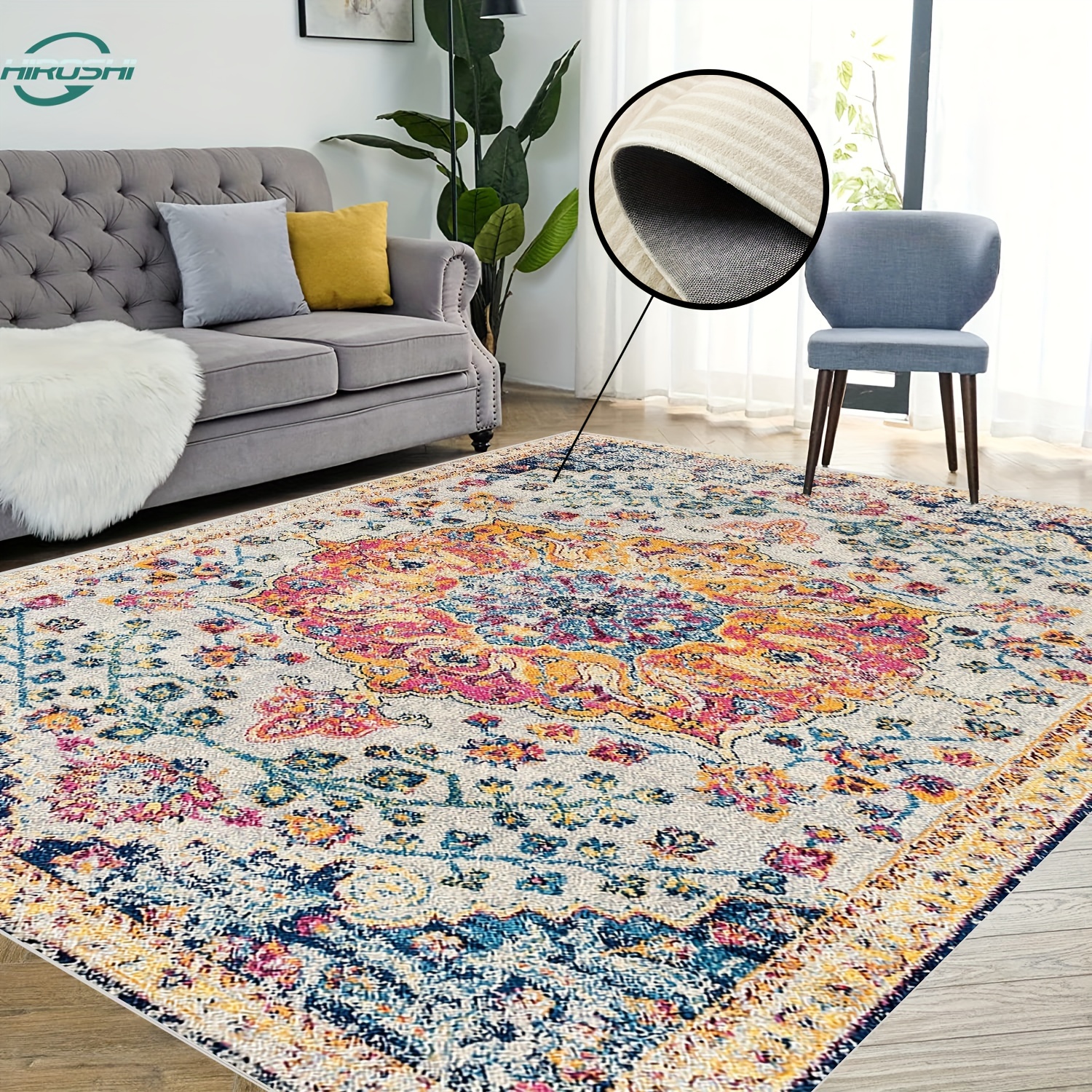 Low-pile Persian Floral Area Rug, Vintage Boho Small Throw Rugs For Bathroom  Bedroom, Faux Wool Washable Absorbent Bath Rug, Floor Mat Indoor Use  Non-slip - Temu