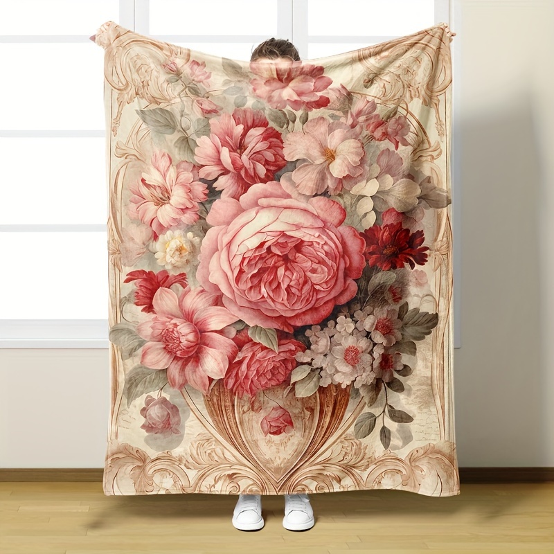 Vintage Floral Throw Blanket
