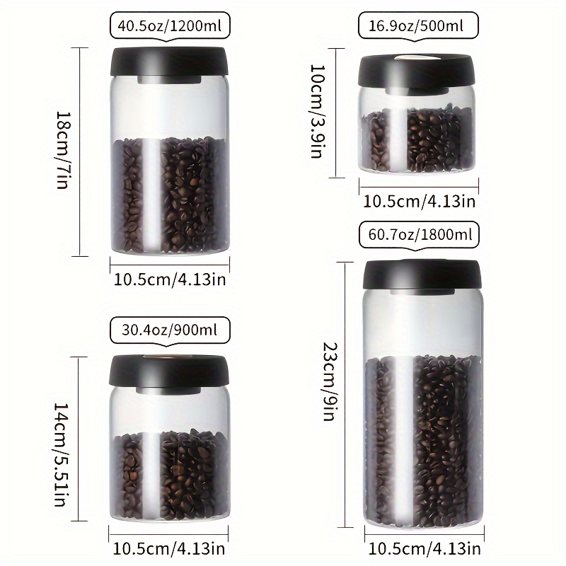 Borosilicate Glass Storage Jars, Glass Coffee Bean Storage Containers –  Digitlands