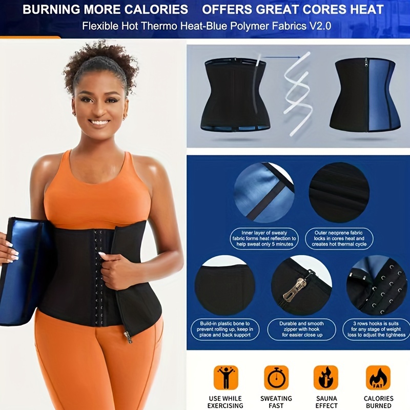 Neoprene Waist Trainer for Women Weight Loss, Corset Sauna Sweat Workout  Waist Trimmer Belt