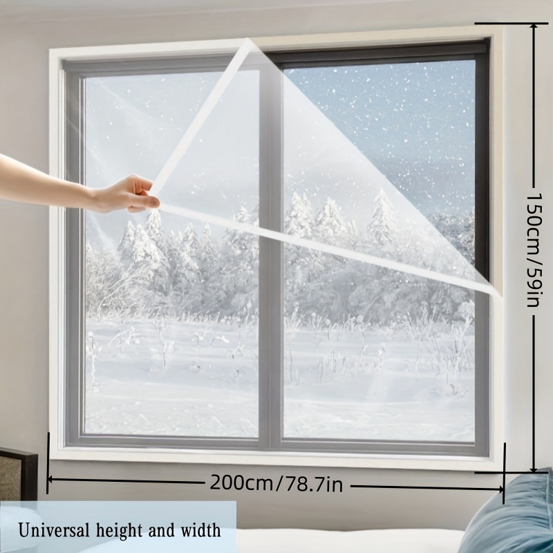  Película aislante de ventana, película térmica resistente al  viento para ventana, eficiencia energética, película de sellado de  acristalamiento secundario, cálida en invierno y fresca en verano,  personalizable, ancho x alto: 78