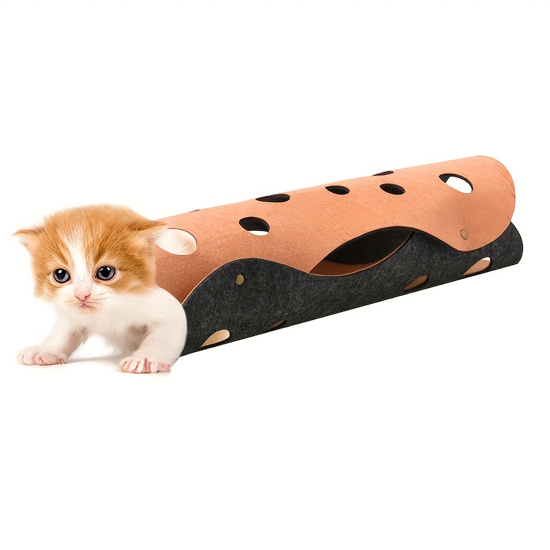 Foldable Pet Tunnel Tube Bed DIY Cats Play Mat Activity Rug Toy for  Interactive