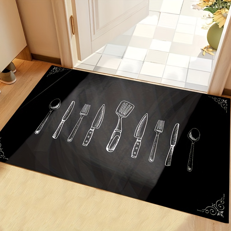 1pc Kitchenware Pattern Kitchen Rug