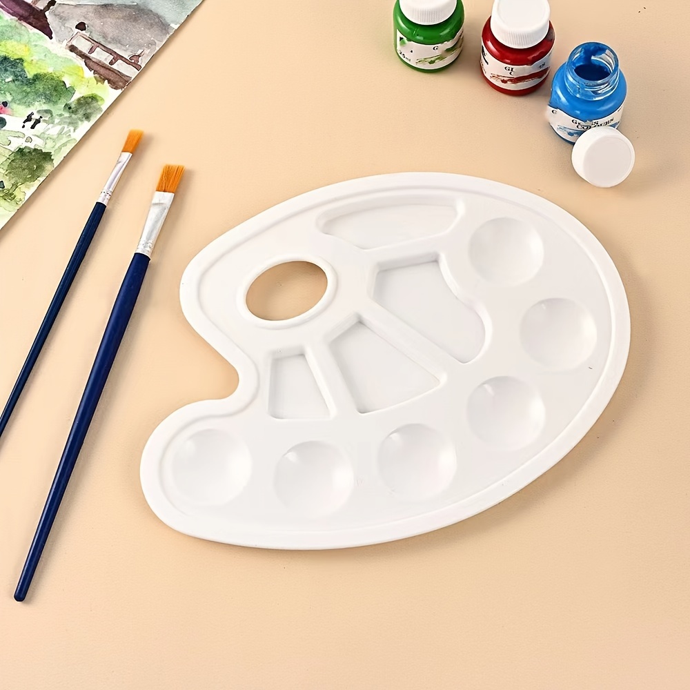 

3pcs Plastic Artist Painting Palette - Pigment Color Mixing Tray - Art Craft Projects, Party Events - Acrylic, Oil Painting, Watercolor, Easter Eggs