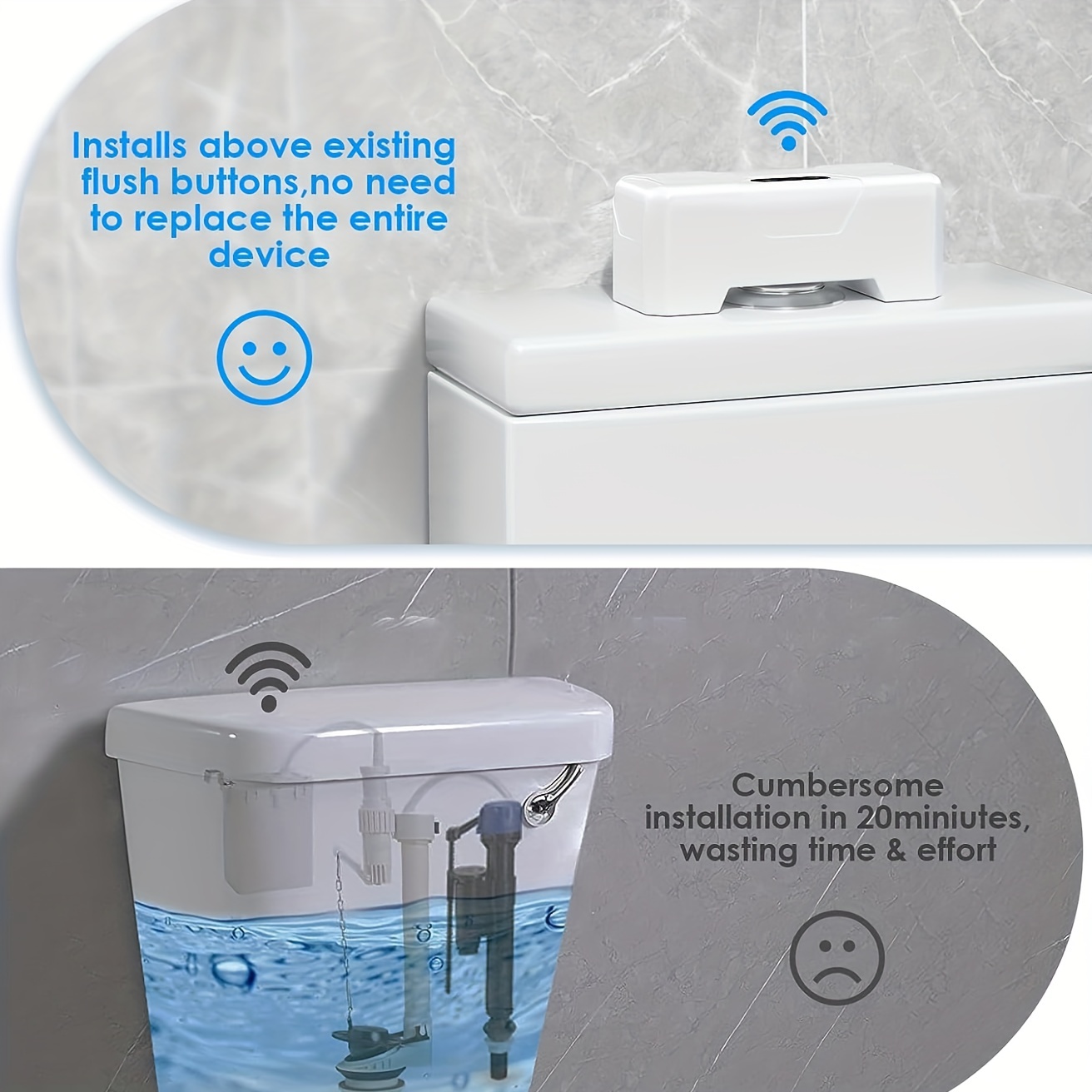 Finelylove Automatic Toilet Flusher Toilet Sensor Flusher Contact