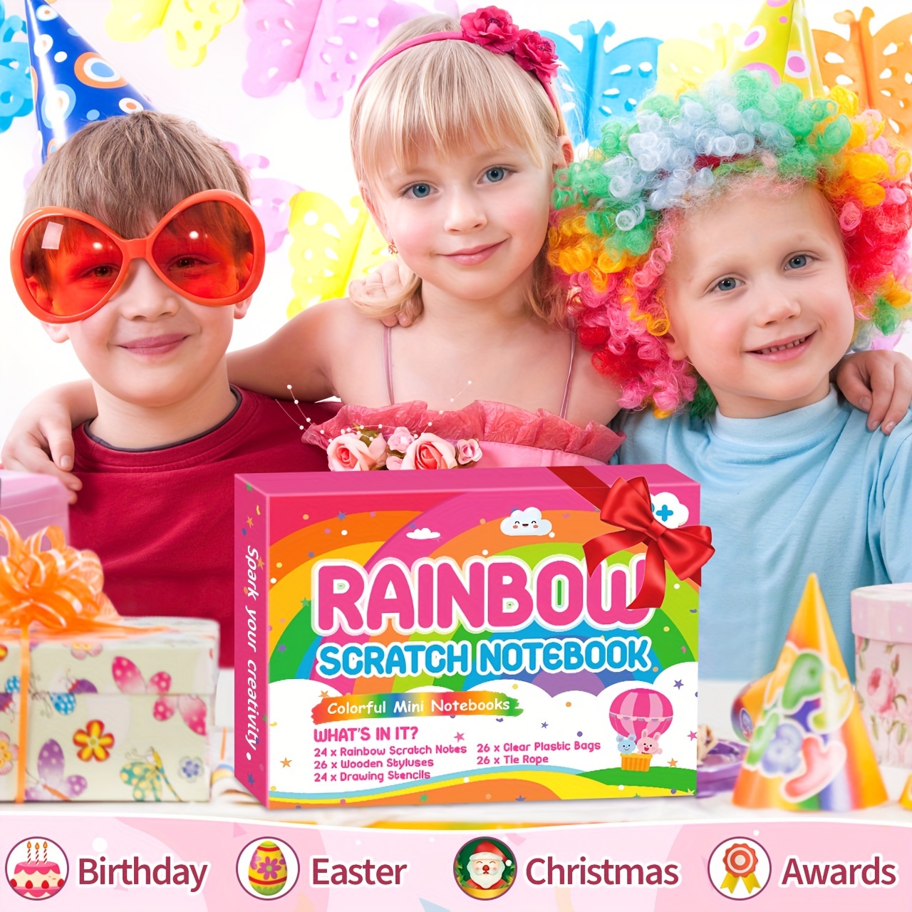 Rainbow goody bag  Rainbow party favors, Art birthday party
