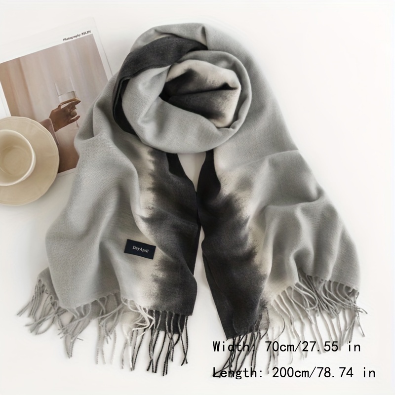 Autumn And Winter Shawl Gradient Imitated Color Cashmere Scarf - Temu