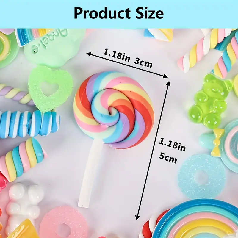 Resin Cute Fake Candy Set Mixed Assorted Candy Mud Beads Diy - Temu