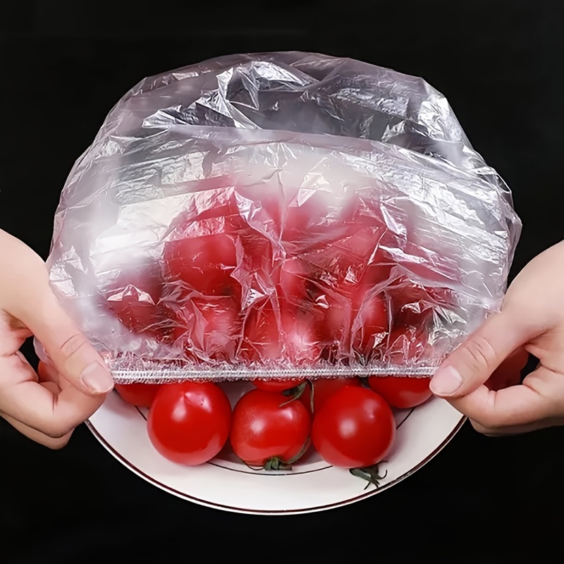 Einweg-Lebensmittelabdeckung Taschen Lebensmittelfolie Tasche Elastische  Plastikfolie Abdeckungen Dusche Haar Kappen Obstschale Gericht Abdeckung  Küche Zubehör
