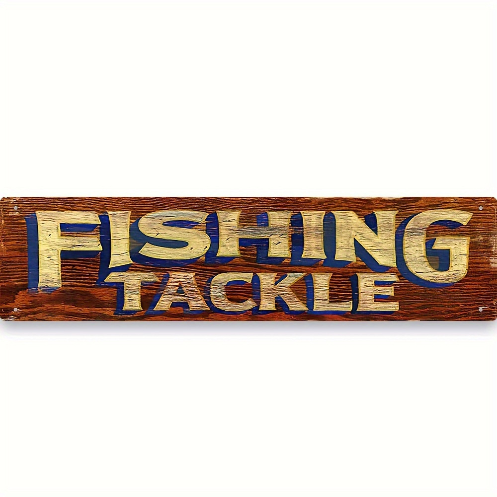 TIN SIGN Ice Bait Tackle Fish Fishing Beach Lake House Metal Sign Décor
