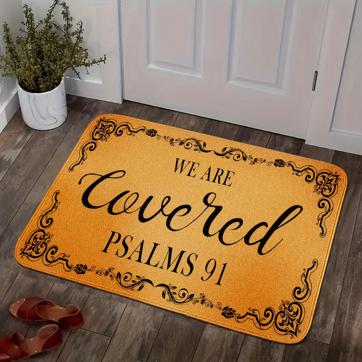 Dirt Resistant Welcome Doormat, Washable Low Pile Indoor Outdoor