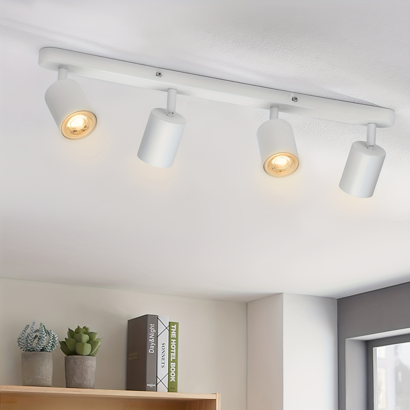 Lámpara de techo LED de acrílico de 6/8 cabezales, lámpara de techo  regulable de 3 colores con control remoto, moderna lámpara de iluminación  LED