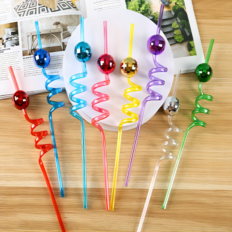 Plastic Christmas Straws Reusable, Plastic Drinking Straws for