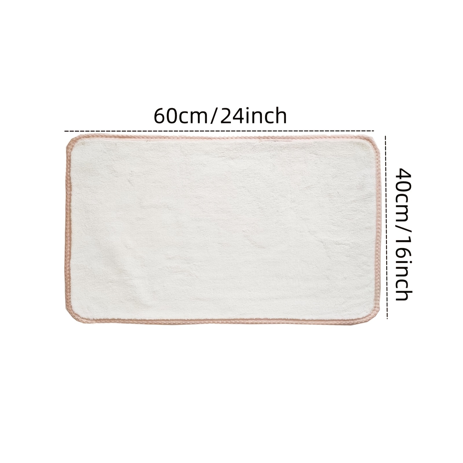 Pure Cashmere Bath Mat with Anti-Slip Backing Solid Floor Mat