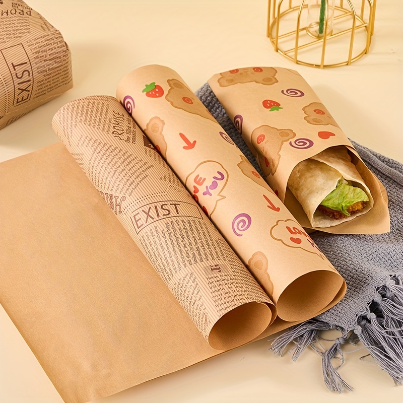 Sandwich Wrapping Paper, Greaseproof Paper, Hamburger Packing Box, Rice  Ball Cheese Wrapping Paper, Burrito Baking Paper - Temu