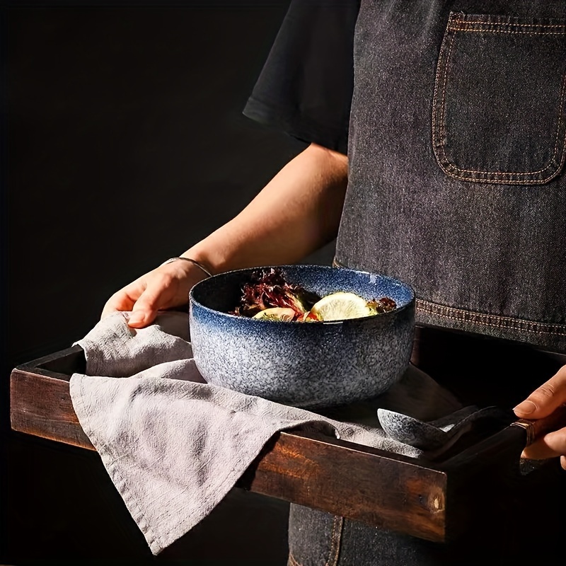 Cuenco de ramen moteado azul con palillos, vajilla de cocina, cuencos  hechos a mano, plato de cerámica azul -  México