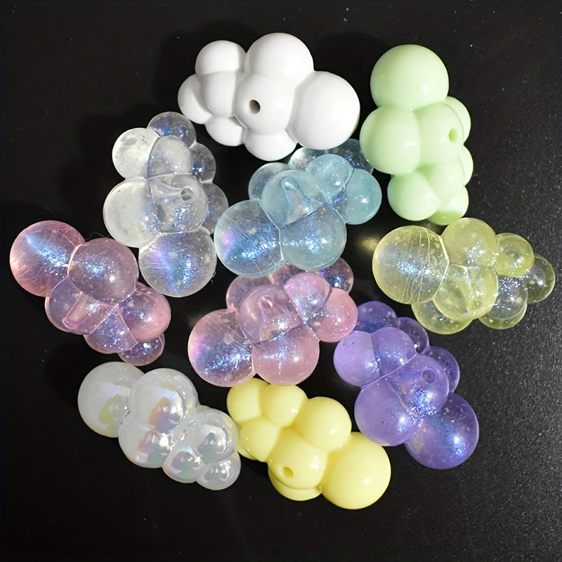 Uv Transparent Solid Color Cloud Beads Glitter Color Bubble - Temu