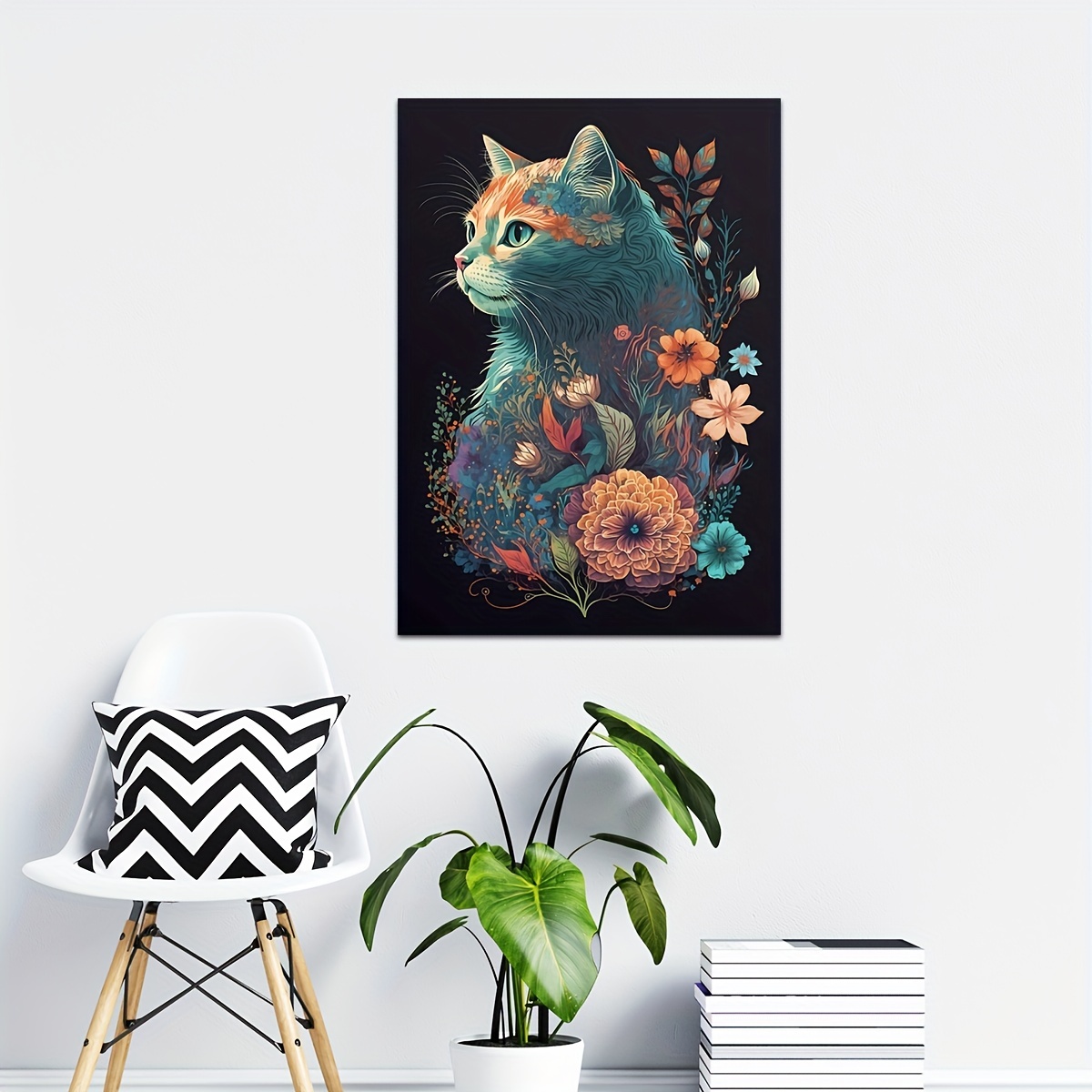 Cat Wall Art Print Poster Portrait Picture Painting Bedroom Room