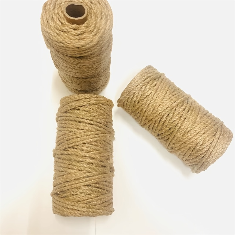 50m/roll Natural Hemp Rope Jute Twine Burlap String Cords Thread (White) 