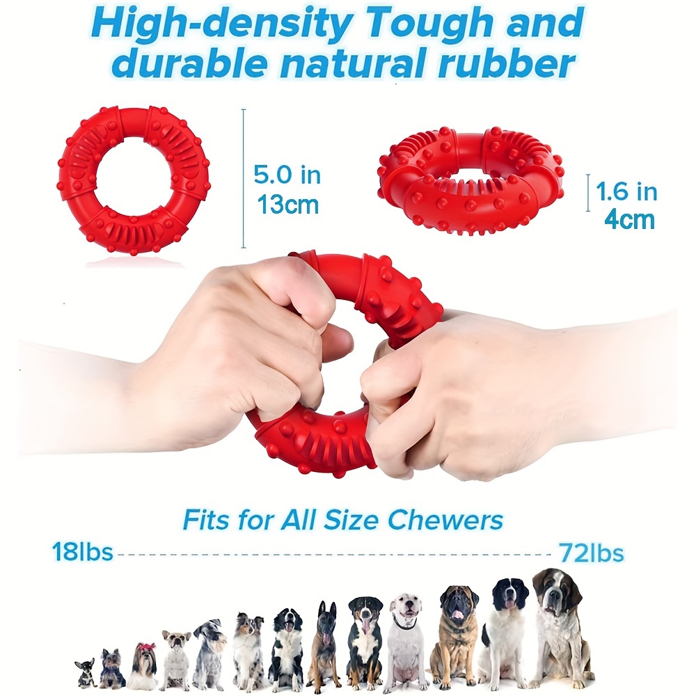 Dog Chew Toys for Aggressive Chewers Large Breed, Non-Toxic Natural Rubber Long-Lasting Indestructible Dog Toys, Tough Durable Puppy Chew Toy for