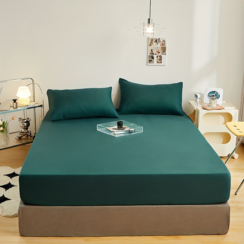 Polyester Brushed Fitted Sheet Soft Comfortable Solid Bedding Mattress Protector