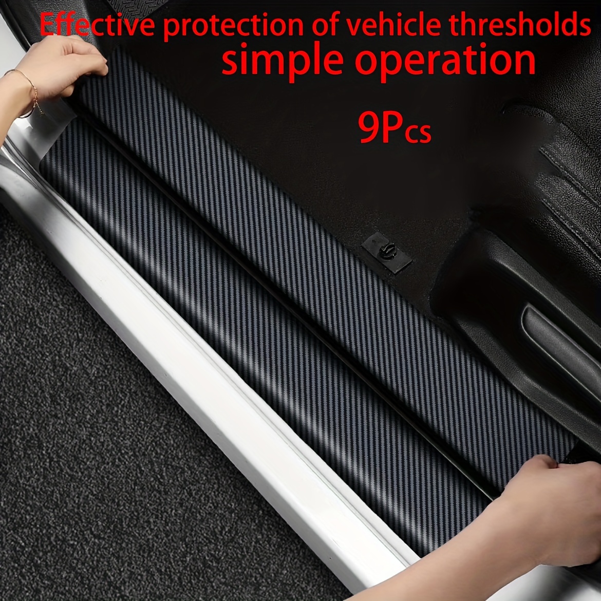 Protection de seuil de portière de voiture en fibre de carbone