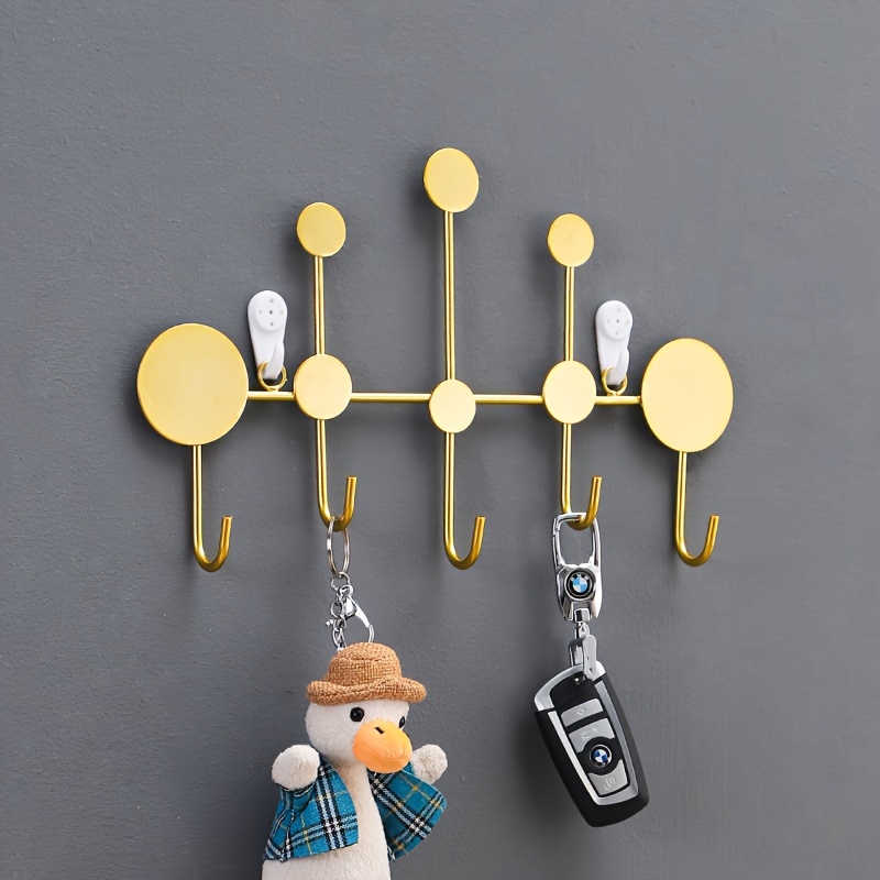 Soporte para llaves y correo para decoración de pared, colgador de llaves  bohemio de madera con estante, estante para llaves de entrada de diseño  circular único de dos tonos