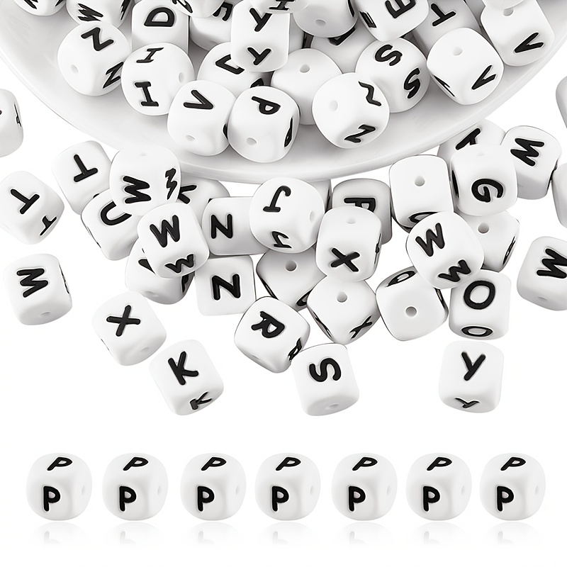 Cube Silicone Beads Letter Square Dice Letter Beads For Key - Temu Australia