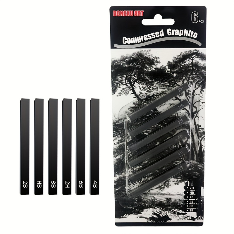 MyLifeUNIT Compressed Charcoal, Square Vine Charcoal Sticks for