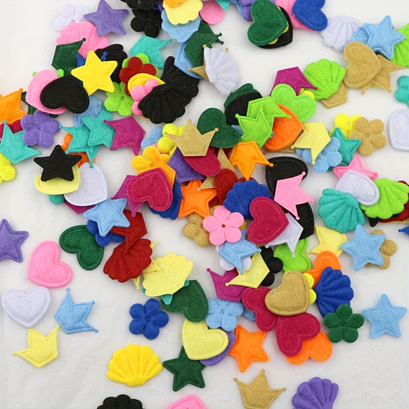 Felt stickers - Flowers, 200 pcs.