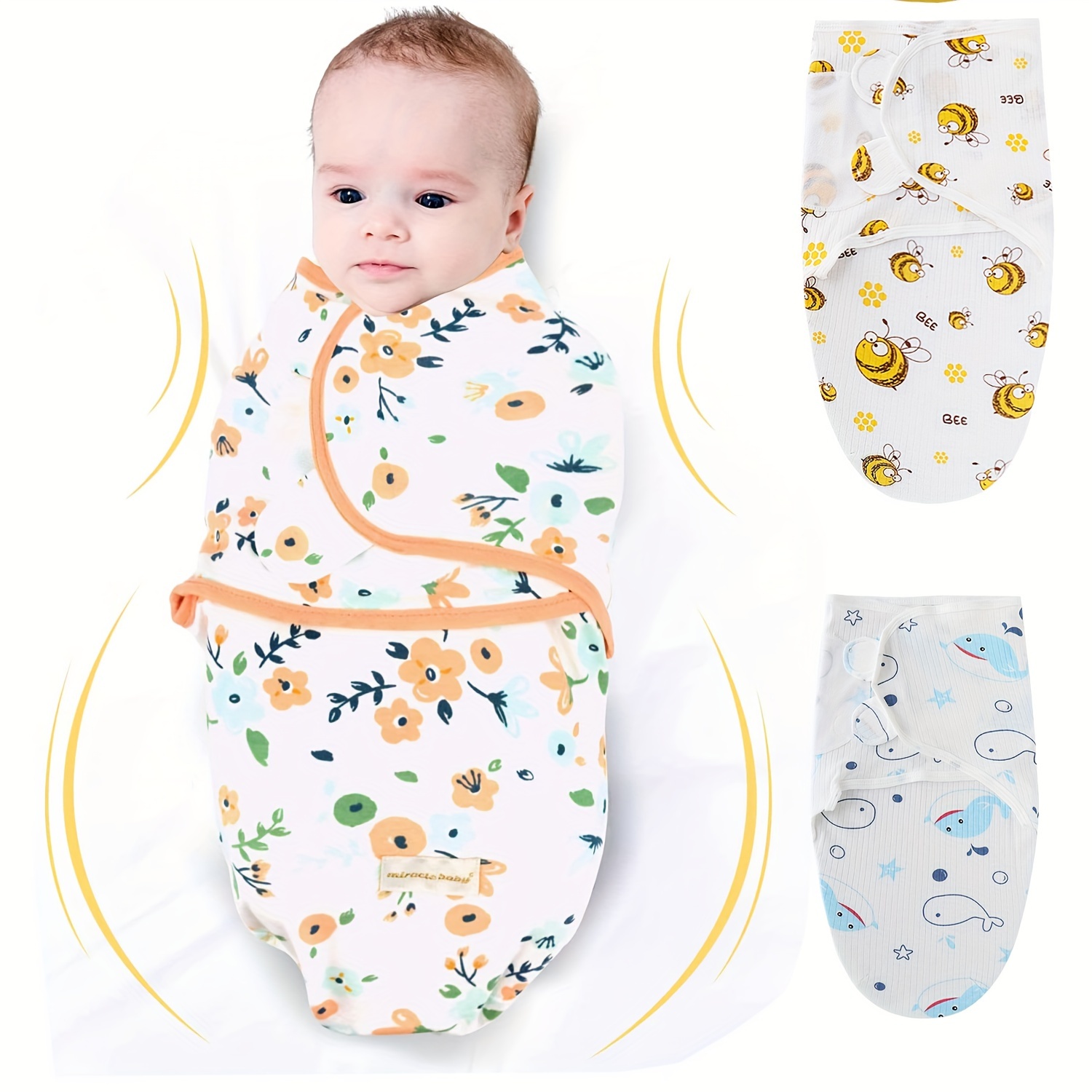 Mantas Pañales - Manta Bebé Saco de dormir para bebé recién nacido, paquete  de 2 pañales ajustables para bebé, manta para pañales para bebé de 0 a 3  meses, 7 a 14