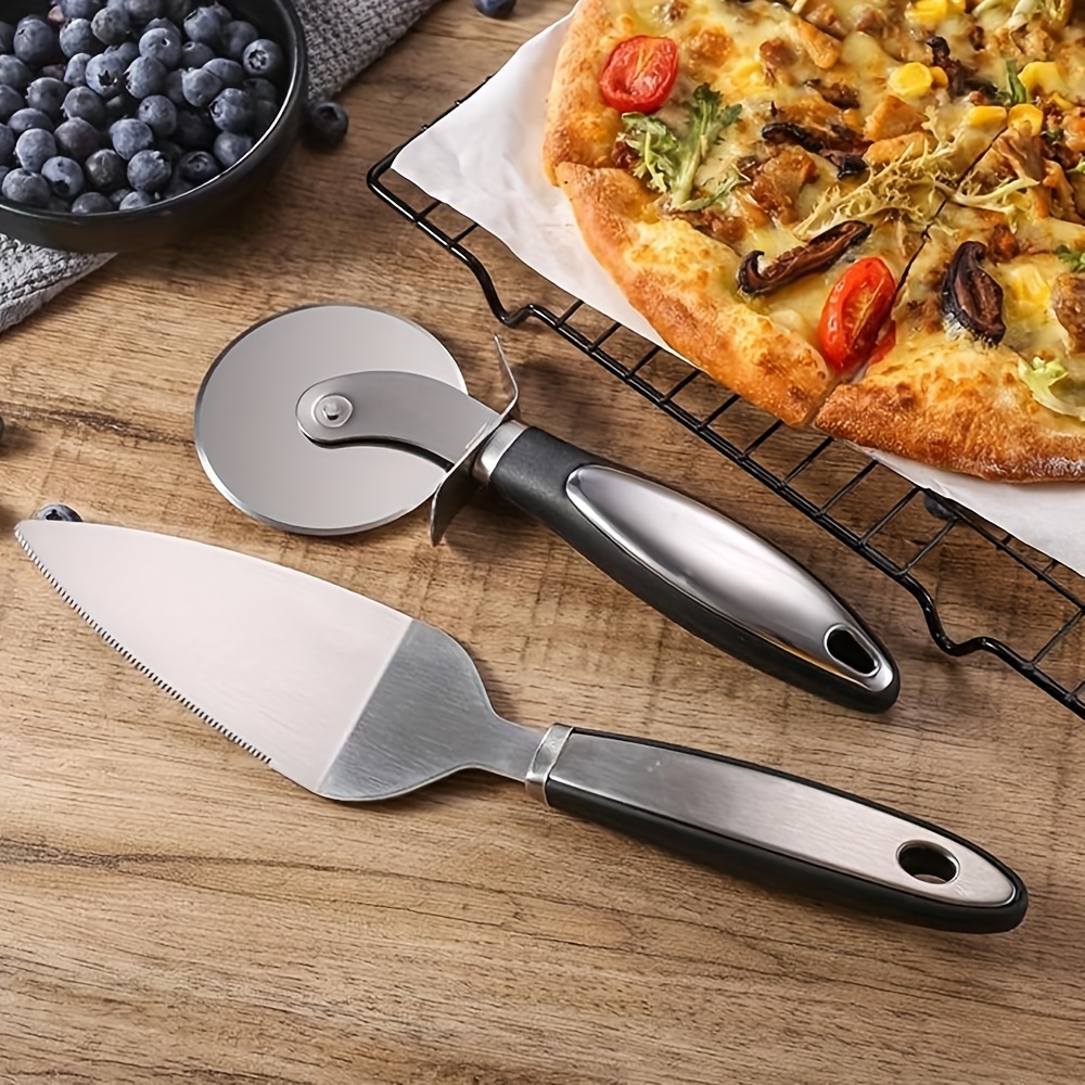 2pcs Large Stainless Steel Pizza Cutter Wheel, Cake Baking Pastry